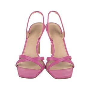 Veronica Beard Fuchsia Pink Leather Strappy Square Toe Slingback Heels Size 7M